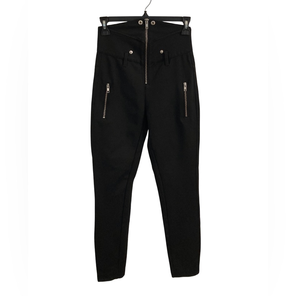 Blue Revival High Waist Black Zippered Skinny Pants Size 26